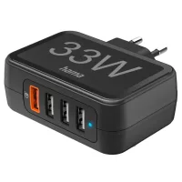   Hama FIC E3 hálózati töltő USB 4x (1XQC3.0, 3XUSB-A), 33W