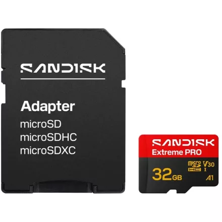 SanDisk Extreme PRO microSDHC 32GB U3 V30 A1 (UHS-I) memóriakártya (100/90 MB/s) (00226955)