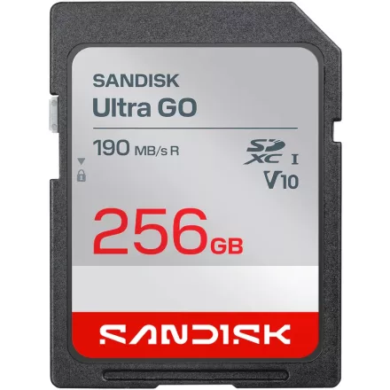 SanDisk SDXC Ultra GO 256GB U1 V10 (UHS-I) memóriakártya (190 MB/s) (00226975)