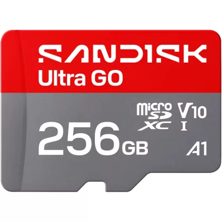 SanDisk Ultra GO microSDXC 256GB U1 V10 A1 (UHS-I) memóriakártya (190MB/s)  (00226980)