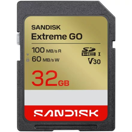 SanDisk SDHC Extreme GO 32GB U3 V30 (UHS-I) memóriakártya (100/60 MB/s) (00226984)