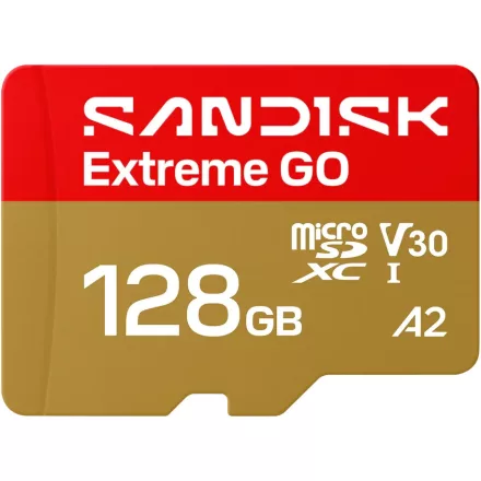 SanDisk Extreme GO microSDXC 128GB U3 V30 A2 (UHS-I) memóriakártya (240/120 MB/s) (00226991)