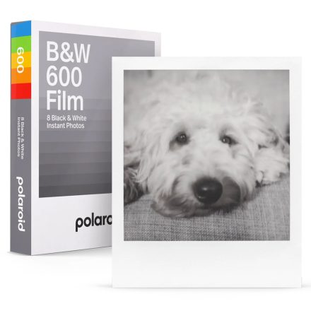 Polaroid B&W fekete-fehér 600 film, fotópapír fehér kerettel (8 lap)