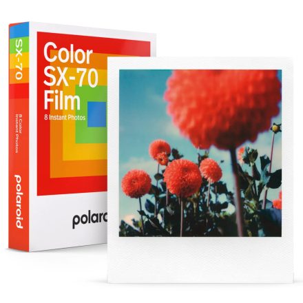 Polaroid színes SX-70 film, fotópapír fehér kerettel (8 lap)