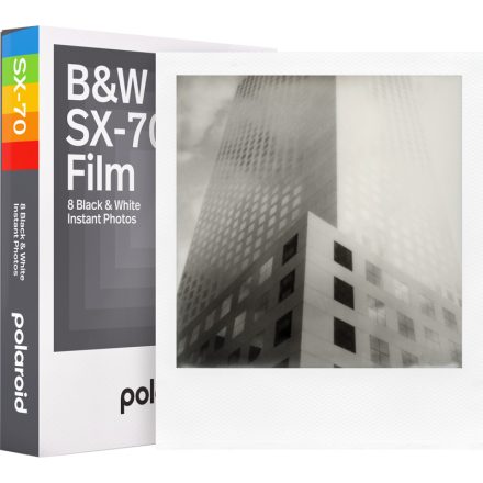 Polaroid B&W fekete-fehér SX-70 film, fotópapír fehér kerettel (8 lap)