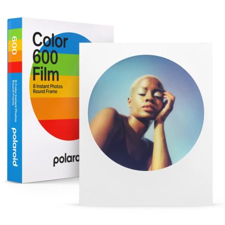 Polaroid színes 600 Round Frame film, fotópapír fehér kerettel (8 lap)