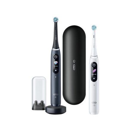 Oral-B iO8 DuoPack Black+White elektromos fogkefe csomag (fekete és fehér) (10PO010358)