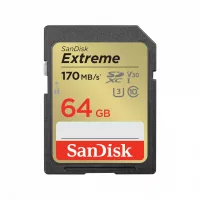   SanDisk Extreme SDXC 64GB (UHS-1, class 10) (170MB/s) (121579)