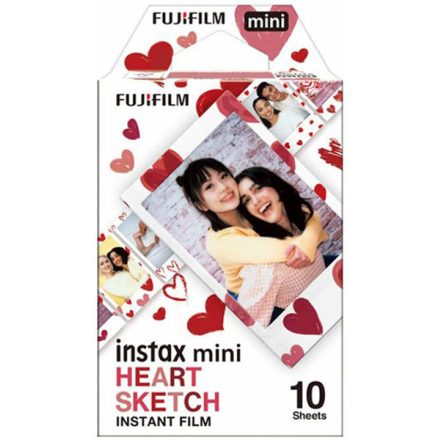 Fujifilm Instax Mini Heart Sketch fotópapír (10 lap) (használt)