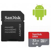   SanDisk Ultra microSDHC 32GB 120MB/s A1 Class 10 UHS-I + adapter + android app