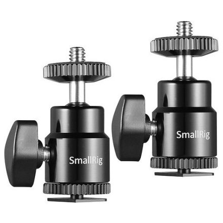 SmallRig 2db-os mini gömbfej 1/4-es csatlakozással, vakupapucs adapterrel (2059)
