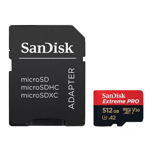   SanDisk Extreme PRO microSDXC V30, A2 512GB + adapter (200MB/s) (214507)