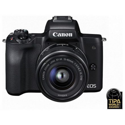 Canon EOS M50 kit (EF-M 15-45mm f/3.5-6.3 IS STM) (fekete) (használt)