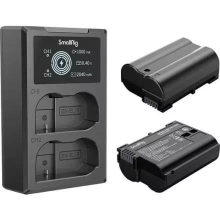 SmallRig 3820 EN-EL15 akku és töltő szett (2db akku és dual töltő)
