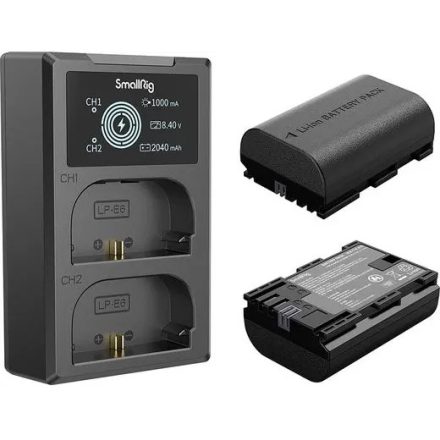 SmallRig 3821 LP-E6NH akku és töltő szett (2db akku és dual töltő)