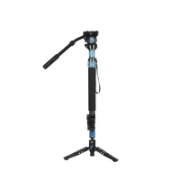   Sirui P-424FS carbon monopod 3 lábú állványtalppal és VH-10 fluid videofejjel