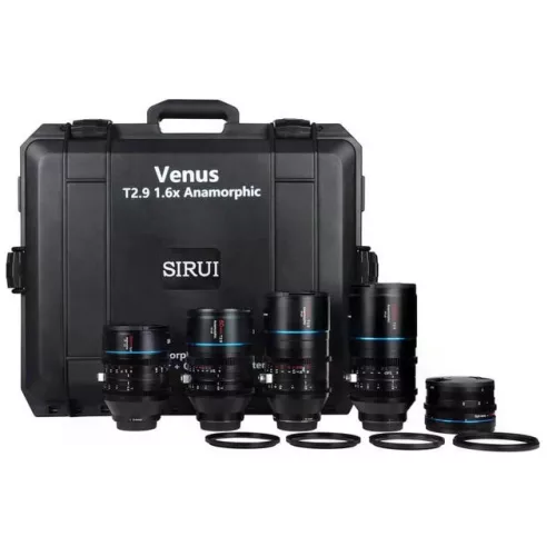   Sirui Venus 35mm+50mm+75mm+100mm Anamorf objektívek + ADP125X adapter + kemény tok (Sony E)