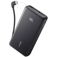   Anker Zolo Power Bank 20000 mAh 22,5W külső akkumulátor beépített USB-C kábellel (fekete)