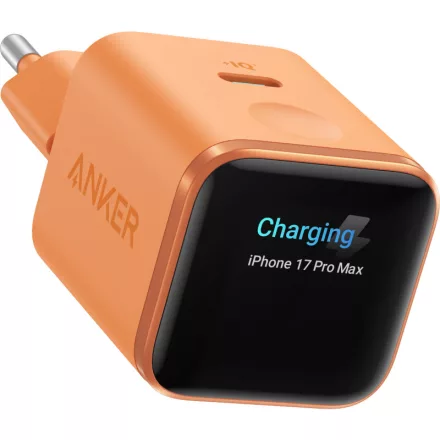 Anker Nano 45W 1C Smart Display hálózati töltő (narancssárga)