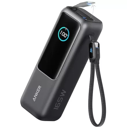 Anker Nano Power Bank 25000 mAh külső akkumulátor behúzható USB-C kábellel (fekete)