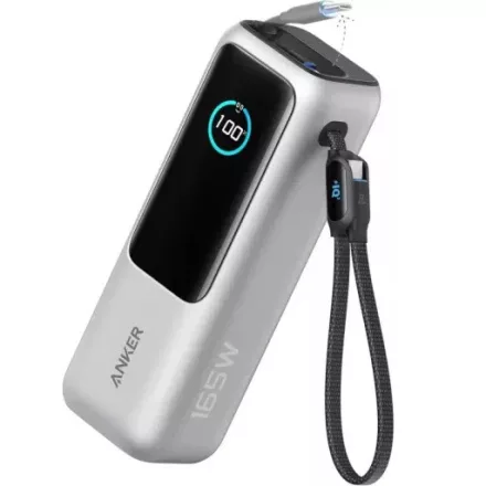 Anker Nano Power Bank 25000 mAh külső akkumulátor behúzható USB-C kábellel (fehér)