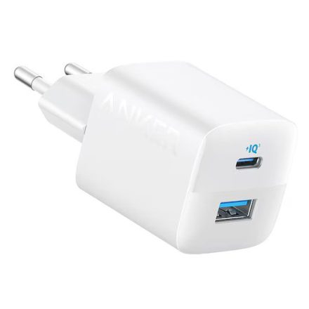 Anker hálózati töltő, 323, 33w, usb-c, usb-a, eu, (fehér)