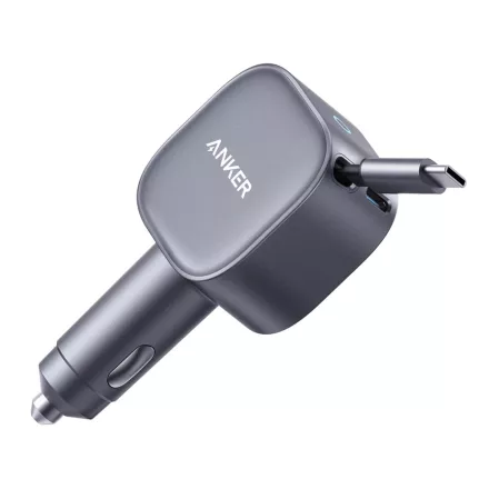Anker Nano Car 75W autós töltő behúzható USB-C kábellel