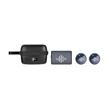 Luucco AirWave K2 Kamera vezeték nélküli csíptetős lavalier mikrofon készlet MILC, DSLR, és audió felvevőkhöz