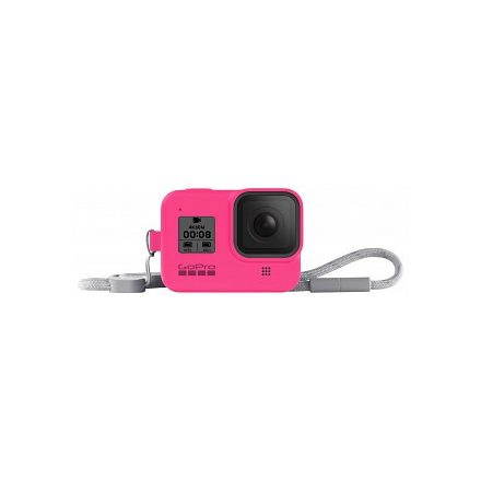 GoPro Sleeve + Lanyard (HERO8 Black) (szilikon tok és pánt) (Electric Pink) (AJSST-007)