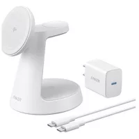   Anker MagGo 3in1 vezeték nélküli töltőállvány dokkoló, hálózati töltő, USB-C kábellel (fehér)