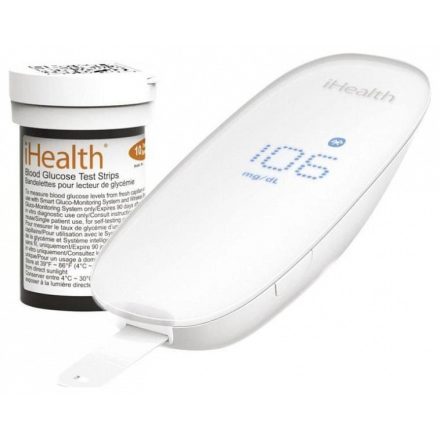 iHealth Gluco kit lite-smart BG5 vércukorszintmérő+1db ujjbegyszúró, 10 db lándzsa, 1db miniUSB töltőkábel (BG5)