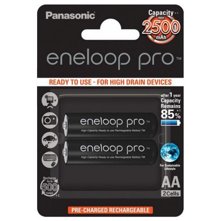 Panasonic Eneloop Pro 2500mAh AA elem (2db)