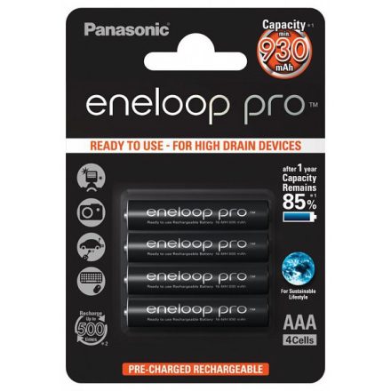 Panasonic Eneloop Pro 930mAh AAA elem (4db)
