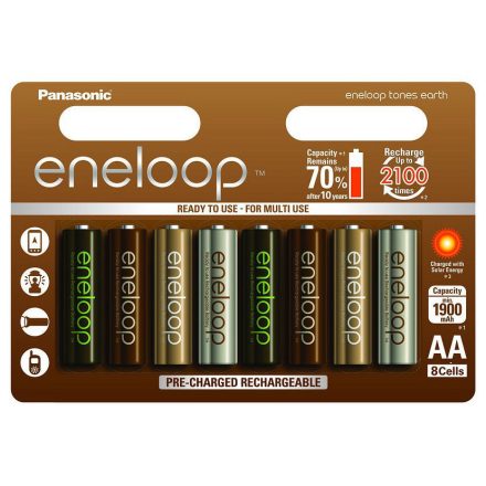 Panasonic Eneloop Earth AA 1900mAh Ni-MH akkumulátor (8db) (BK-3MCCE/8UE)