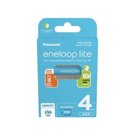 Panasonic eneloop Lite 4db AAA 550mAh Ni-MH akkumulátor