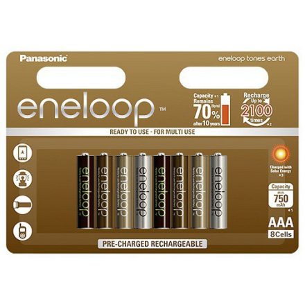 Panasonic Eneloop Earth AAA 750mAh Ni-MH akkumulátor (8db) (BK-4MCCE/8UE)