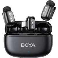   Boya mini 2 vezeték nélküli mikrofon (USB-C, 1 vevő + 2 adó, töltőtok) (fekete)