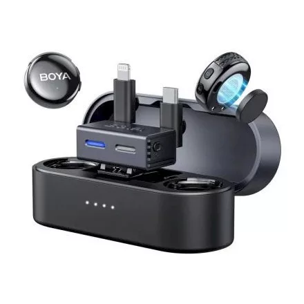 Boya BOYALINK V3-01 2.4GHz Univerzális vezeték nélküli mikrofon szett (1+2) lightning, USB-C, 3.5mm TRS