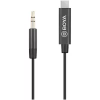   Boya BY-K2 3,5mm Male TRS - Male USB-C átalakító kábel (20cm)