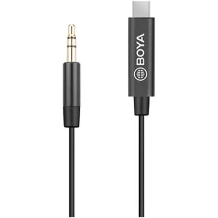 Boya BY-K2 3,5mm Male TRS - Male USB-C átalakító kábel (20cm)