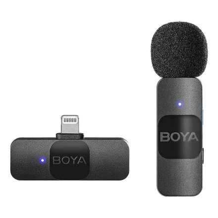 Boya V Series vezeték nélküli mikrofon Lightning csatlakozóval (1 adó + 1 vevő)