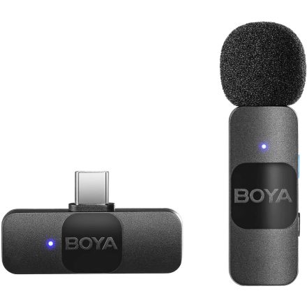 Boya V Series vezeték nélküli mikrofon USB-C csatlakozóval (1 adó + 1 vevő)