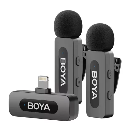 Boya V Series vezeték nélküli mikrofon Lightning csatlakozóval (2 adó + 1 vevő)