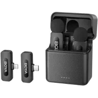   Boya BY-V3 vezeték nélküli mikrofon USB-C (2adó + 2vevő (1 USB-C, 1 Lightning) + töltőtok)