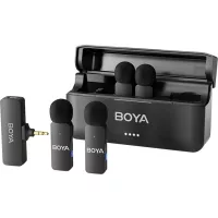   Boya BY-V4 2,4 GHz-es, négycsatornás vezeték nélküli mikrofon 3,5 mm-es jack csatlakozóval