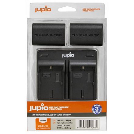 Jupio Canon LP-E6NH 2130mAh akkumulátor és USB Dual Charger Kit