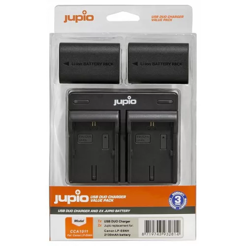   Jupio Canon LP-E6NH 2130mAh akkumulátor és USB Dual Charger Kit