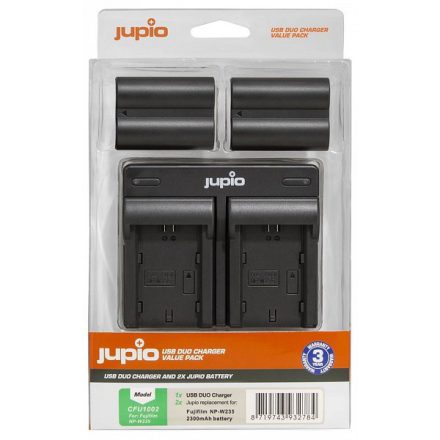 Jupio Fujifilm NP-W235 2300mAh akkumulátor és USB Dual Charger Kit