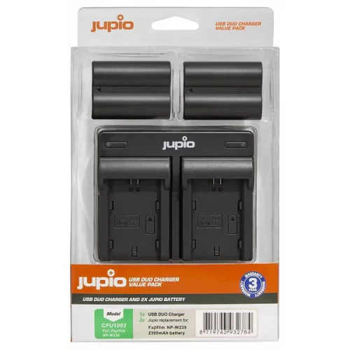   Jupio Fujifilm NP-W235 2300mAh akkumulátor és USB Dual Charger Kit