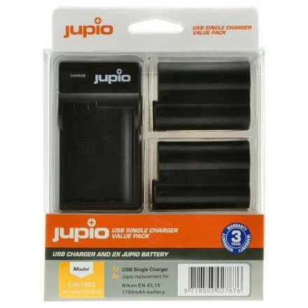 Jupio Nikon EN-EL15 & USB Single Charger Kit